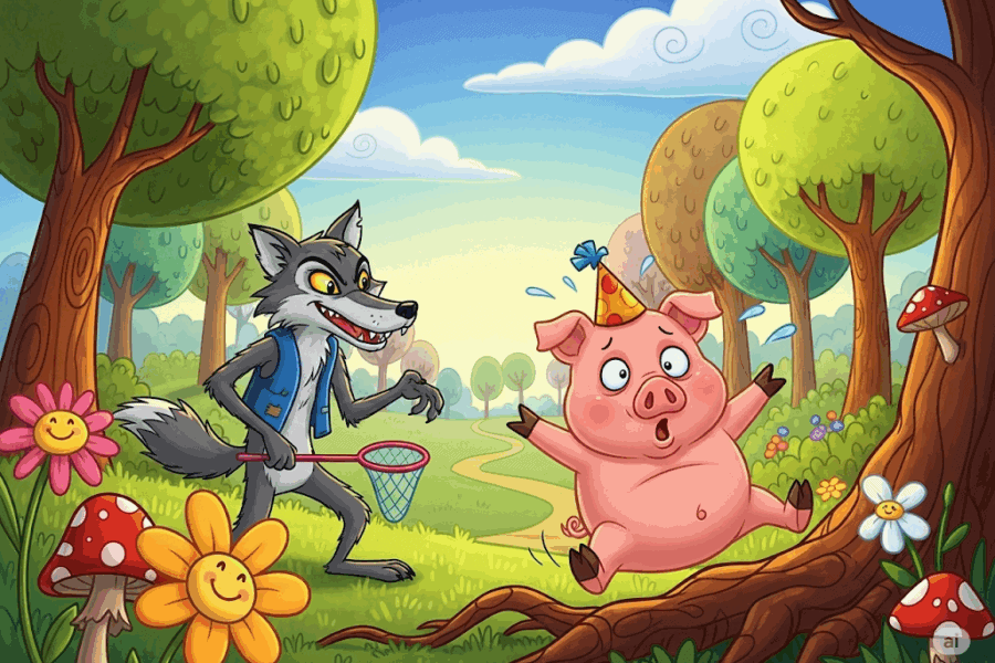 นิทานอีสป เรื่อง หมูโง่กับหมาป่า พร้อมข้อคิดสอนใจ