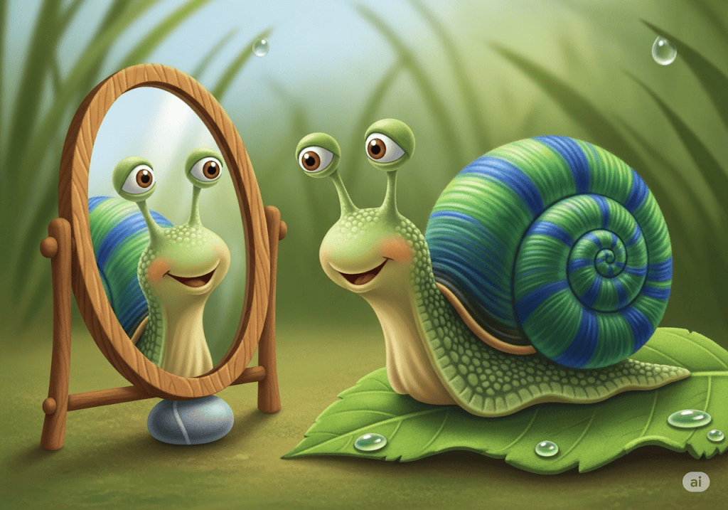 นิทานอีสป เรื่อง หอยทากกับกระจก พร้อมข้อคิดสอนใจ