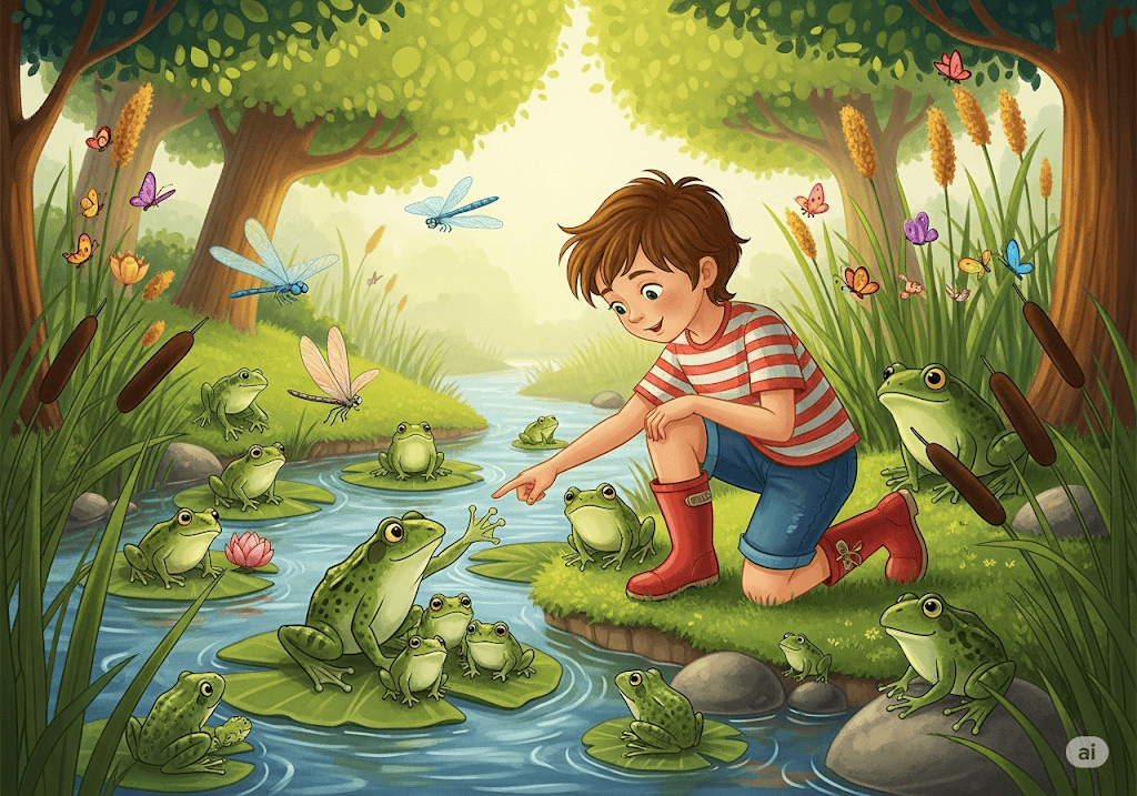 นิทานอีสป เรื่อง เด็กชายกับฝูงกบ พร้อมข้อคิดสอนใจ