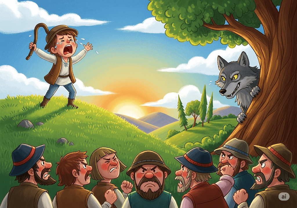 นิทานอีสป เรื่อง เด็กเลี้ยงแกะกับหมาป่า พร้อมข้อคิดสอนใจ