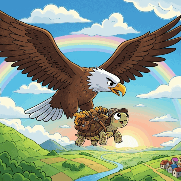 นิทานอีสป เรื่อง เต่ากับนก พร้อมข้อคิดสอนใจ