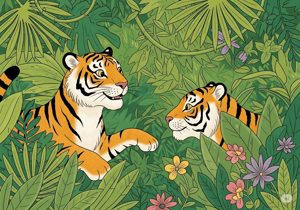 นิทานอีสป เรื่อง เสือสองตัว พร้อมข้อคิดสอนใจ