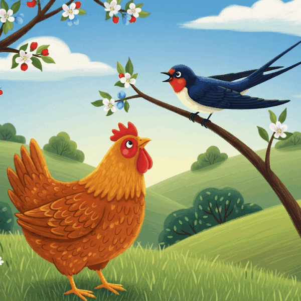 นิทานอีสป เรื่อง แม่ไก่กับนกนางแอ่น พร้อมข้อคิดสอนใจ